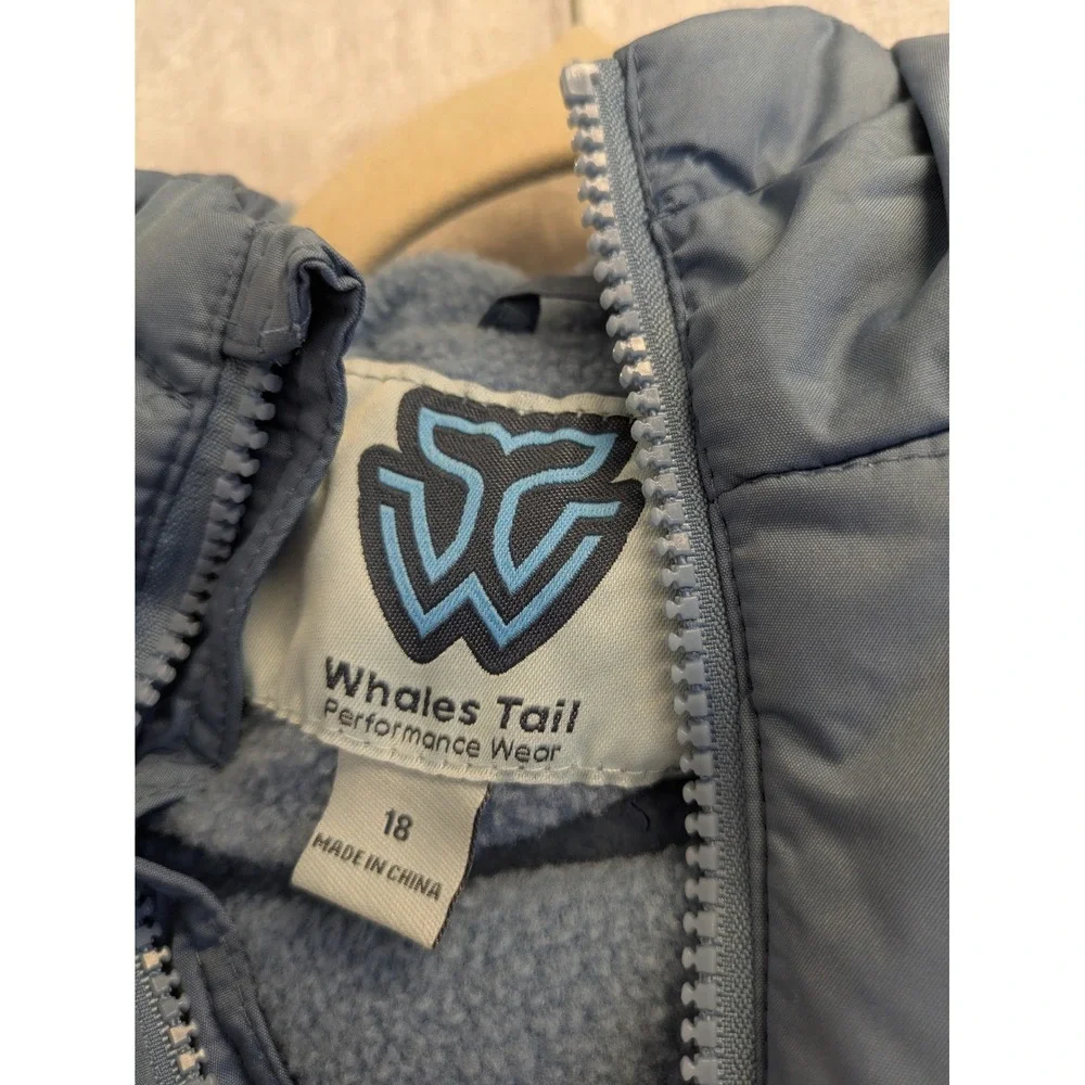 Whales‎ Tail Boys Puffer Jacket Size 18 Blue Water Wind Resistant NWT